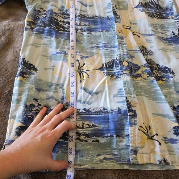 Vintage Cherokee Waikiki Wear Hawaiian Aloha Shirt Men’s Small Blue Floral - Picture 10 of 11